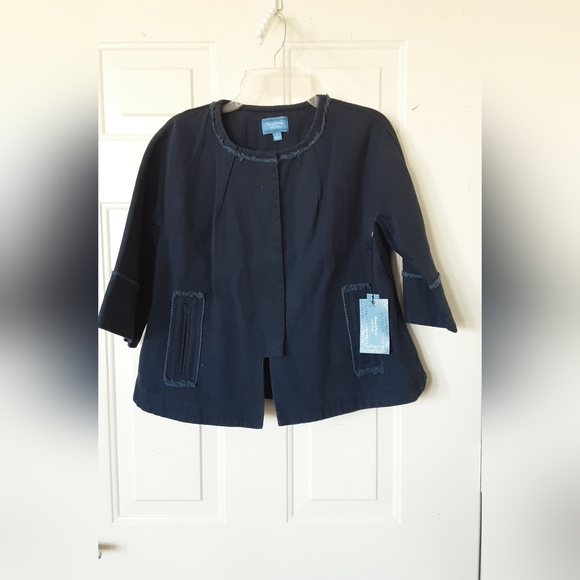 Vera Wang Simply Vera Cropped Jacket Large - Picture 1 of 8